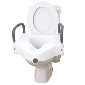 raised toilet seat with handles